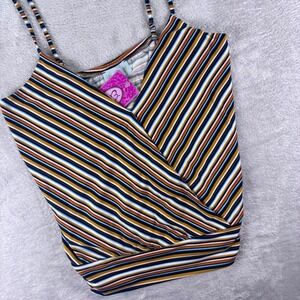 NWT Veronica M Women's Wrap Striped Cami Tank Top Size XS Multicolor Sleeveless
